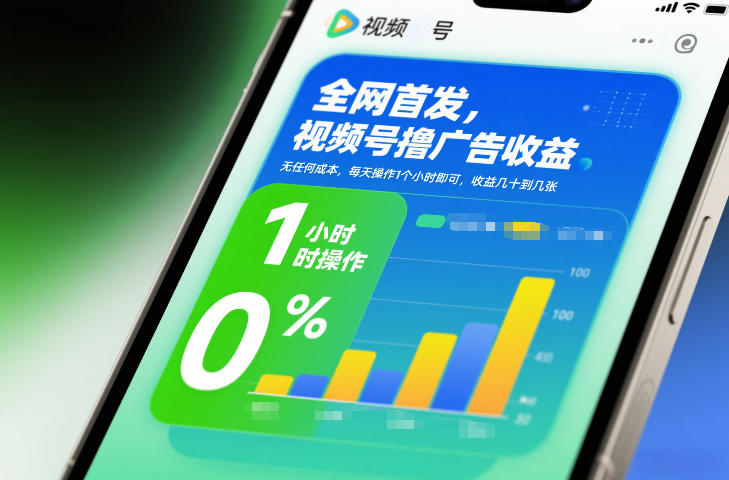 独家视频号赚取广告收益，无成本每天操作 1 小时，日收几十到数百元-西蒙学社