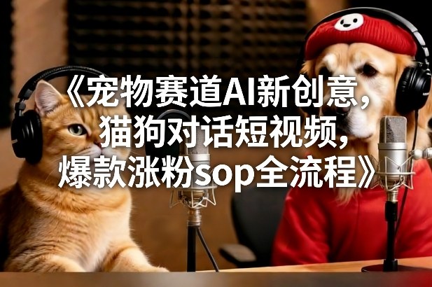 AI宠物短视频创意：猫狗对话爆款涨粉SOP全程指南-西蒙学社