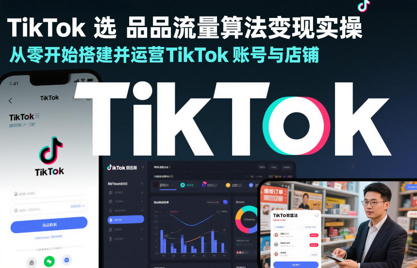 零基础掌握 TikTok 选品流量 算法变现实战：账号店铺运营 搭建全攻略-西蒙学社