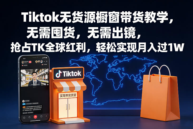 TikTok零库存免出镜带货技巧，抢占全球红利轻松月入过万-西蒙学社