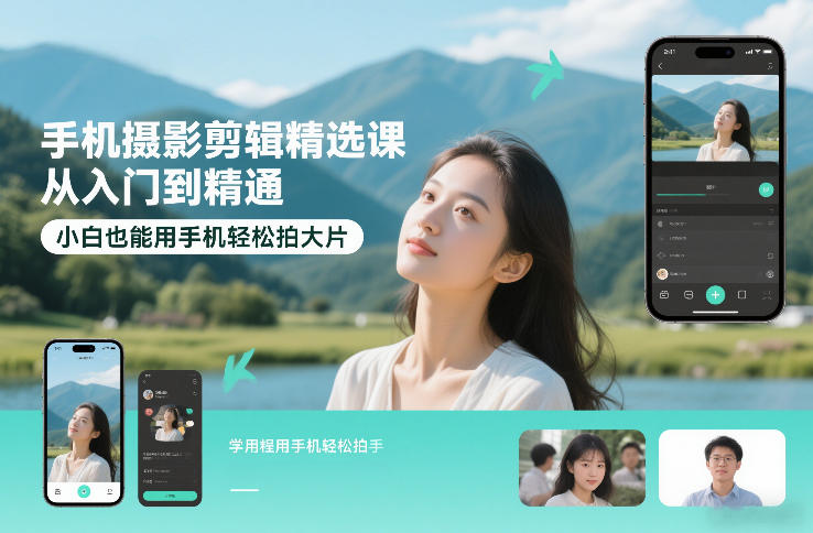 手机摄影剪辑入门精通课新手轻松拍专业大片-西蒙学社