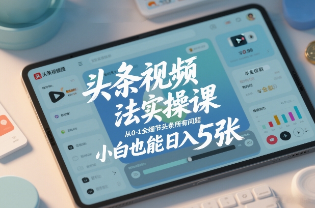 今日头条视频实操必修课从零开始解决全部难题新手也能日入500轻松实现-西蒙学社