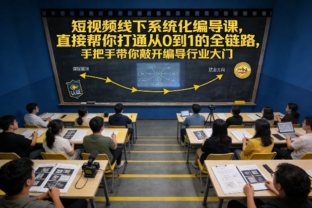短视频线下实操编导夯实班：0基础直通精通全链通关，手把手领进导演新天地-西蒙学社