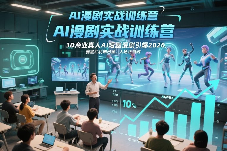 AI短剧漫剧实战训练营2026引爆3D商业真人流量红利入场黄金期-西蒙学社