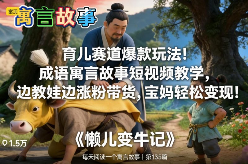 育儿宝妈必备：成语寓言故事短视频教学轻松涨粉带货变现-西蒙学社