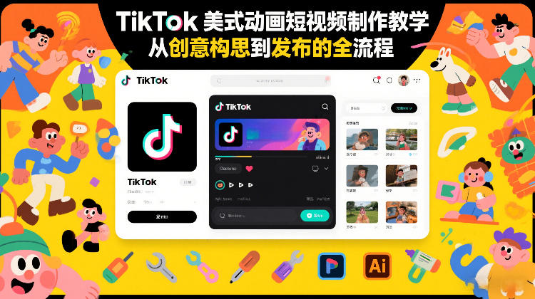 TikTok美式动画短视频创作全程教学从构思到发布一键掌握-西蒙学社