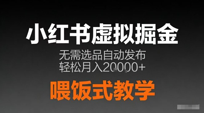 小红书虚拟电商轻松赚钱秘诀：免选品AI自动发笔记，月入2万+实战揭秘-西蒙学社