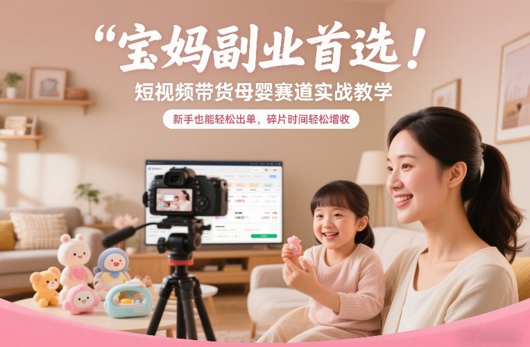 母婴短视频带货实操指南：宝妈副业最优选，新手碎片时间轻松出单增收-西蒙学社