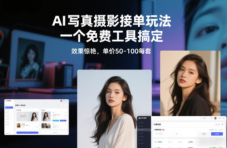 免费AI工具轻松接单写真摄影赚50-100惊艳效果-西蒙学社