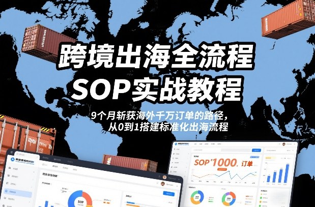 跨境出海全流程SOP实操指南9个月海外千万订单从0搭建攻略-西蒙学社