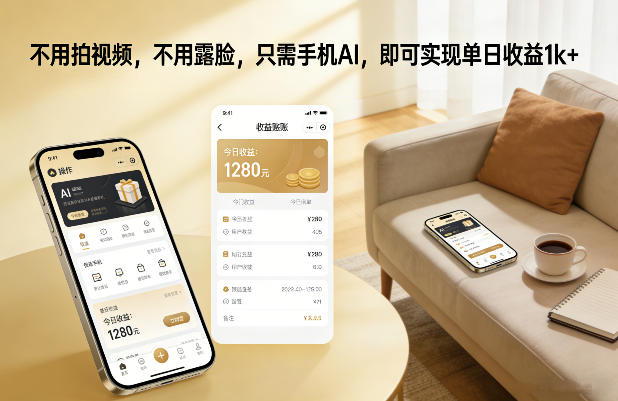 无需露脸拍摄，仅靠手机AI，单日盈利1000+秘密-西蒙学社