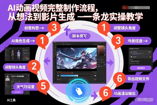 AI动画视频创意到影片生成全流程实操教学-西蒙学社