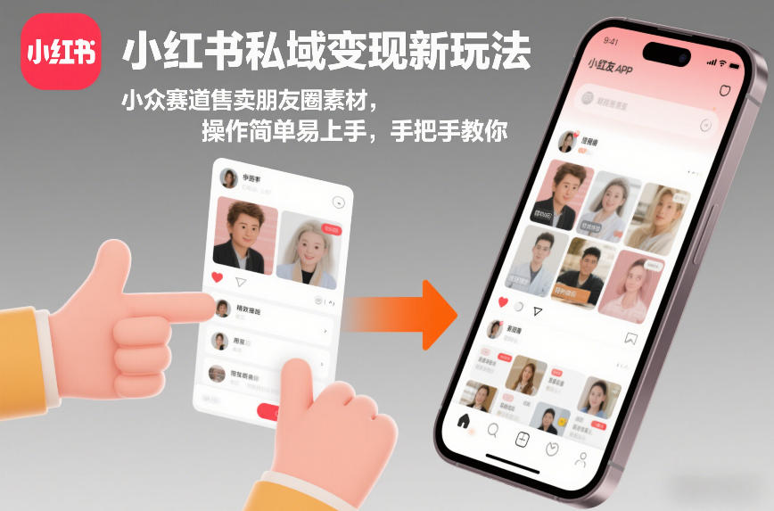 小红书私域赚钱秘籍：小众赛道朋友圈素材销售，简单速成实操教程-西蒙学社