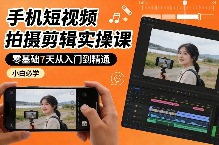 智能手机短视频拍摄剪辑实战课新手七日内精通速成必学指南-西蒙学社