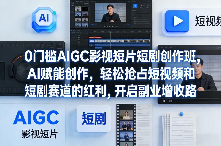 AI影视短剧创作训练营赋能新手抢占短视频红利开启副业增收之路-西蒙学社