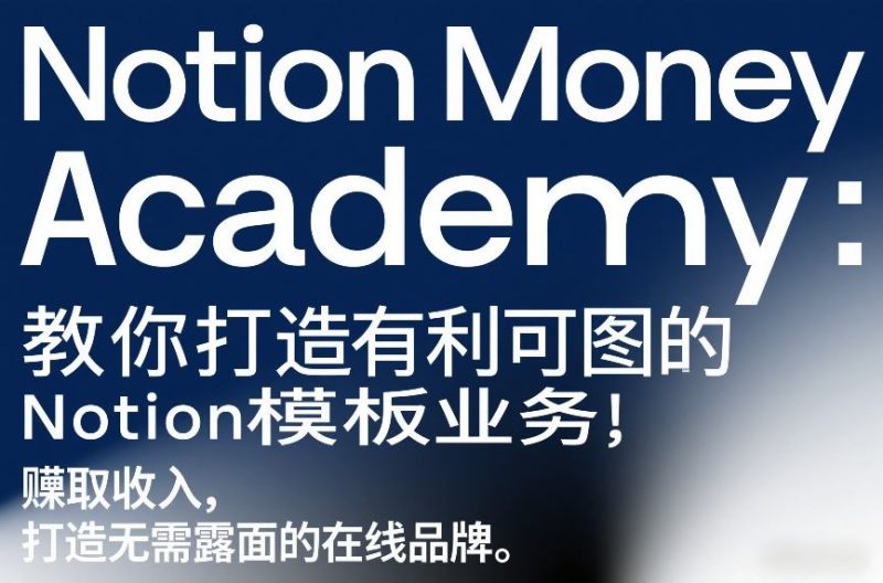 Notion Money Academy教你创建盈利Notion模板业务赚取被动收入建立免露面在线品牌-西蒙学社