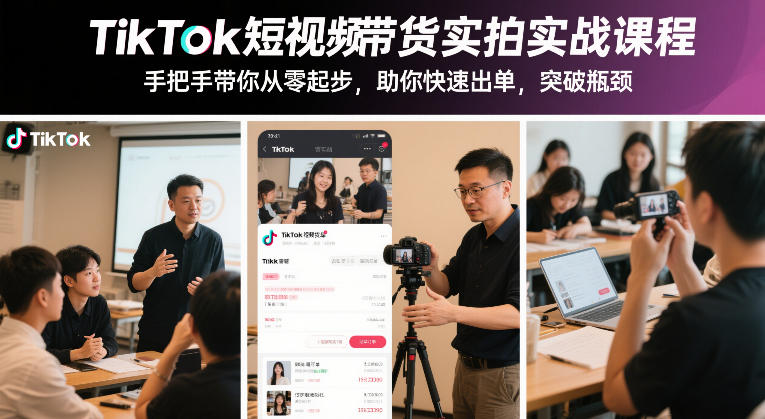 TikTok短视频带货零基础实战教学，手把手教你快速出单突破瓶颈-西蒙学社