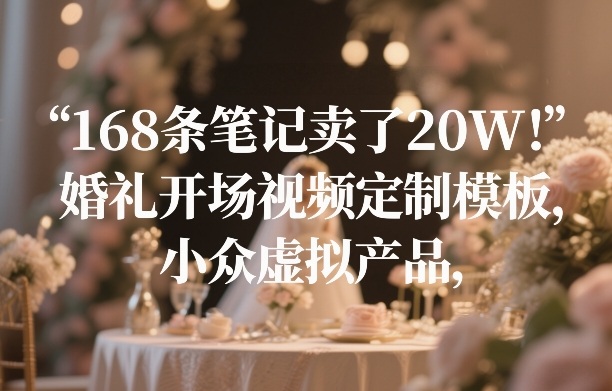 168个婚礼视频模板狂赚20万惊人收入！小众虚拟产品定制秘籍-西蒙学社