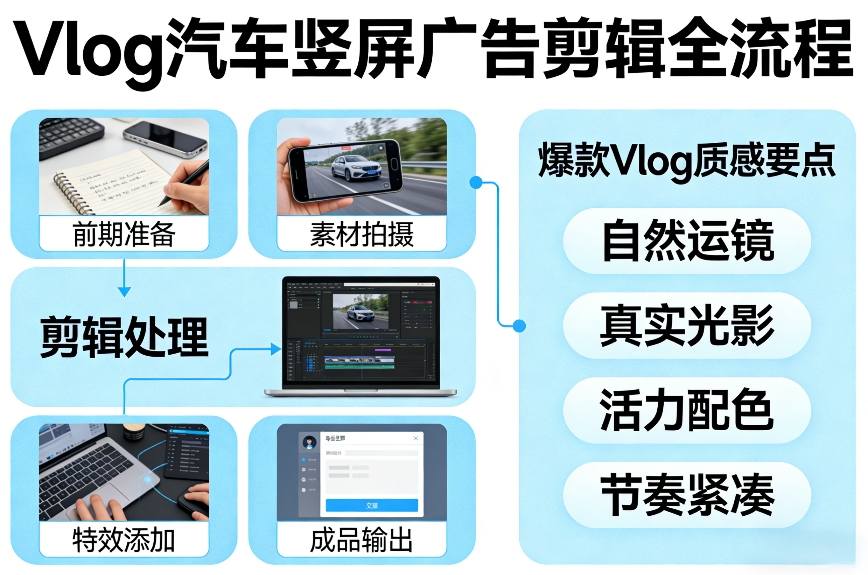 汽车竖屏广告Vlog剪辑全流程掌握爆款质感技巧-西蒙学社