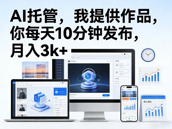 公众号AI托管，我提供作品，你每天10分钟发布，月入3k+【揭秘】-西蒙学社