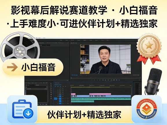 某大佬的影视幕后解说赛道教学，小白福音，上手难度小，可进伙伴计划+精选独家-西蒙学社