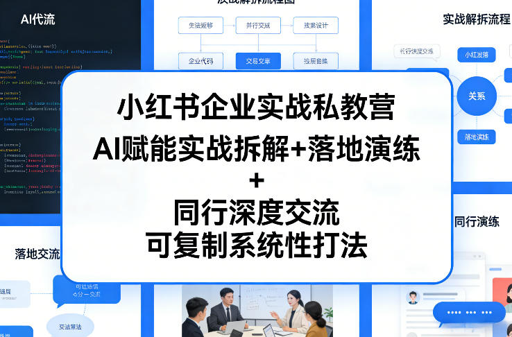 小红书企业训练营,AI智能实战拆解+落地演练+同行深度互动,可复制系统攻略-西蒙学社
