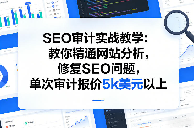 SEO审计实战教程：掌握网站分析技能解决SEO疑难单次收费超5000美元-西蒙学社