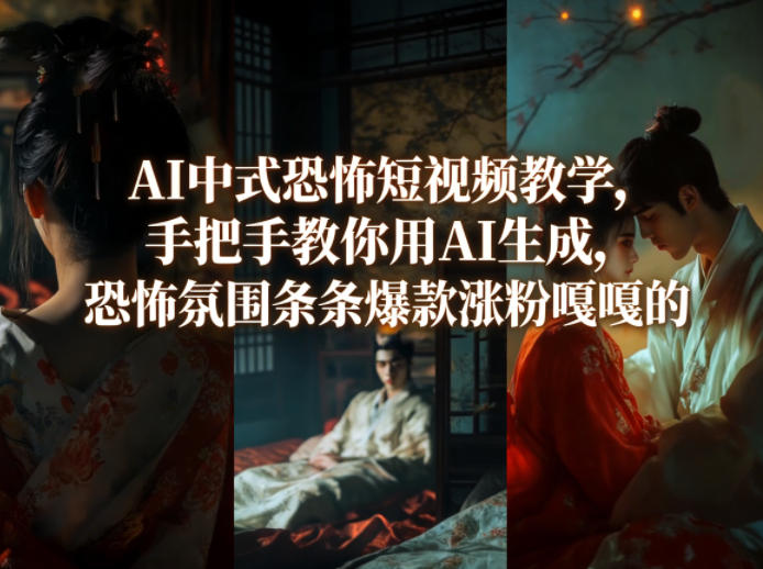 AI中式恐怖短视频教学,手把手教你用AI生成,恐怖氛围条条爆款涨粉嘎嘎的-西蒙学社