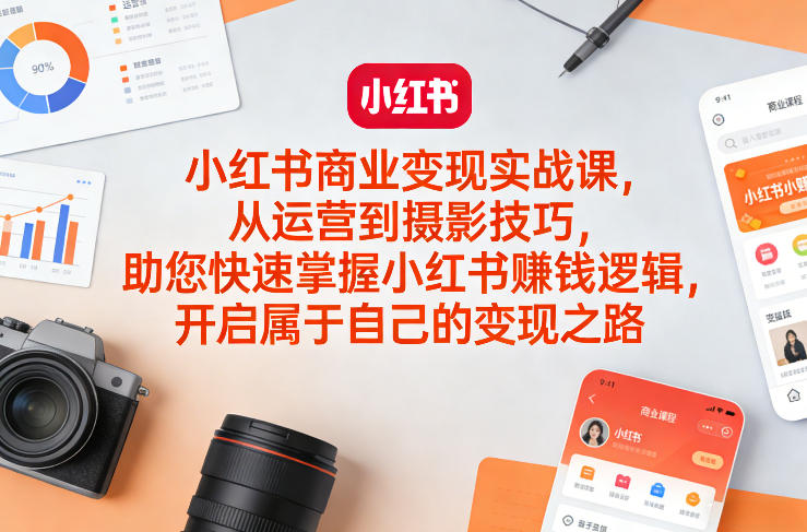 小红书商业变现实战教程：运营摄影技巧助您精通货钱逻辑开启个人变现-西蒙学社