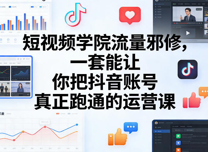 短视频学院流量邪修，一套能让你把抖音账号真正跑通的运营课-西蒙学社