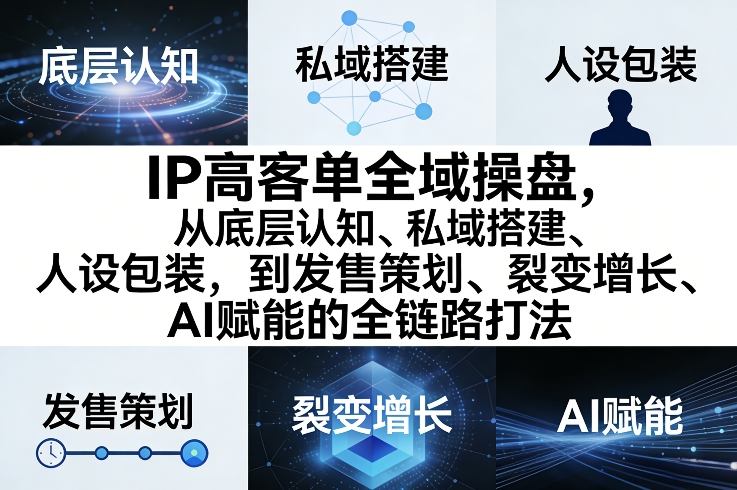 高价值IP全域操盘私域搭建人设包装发售策划裂变增长AI赋能全链路打法-西蒙学社