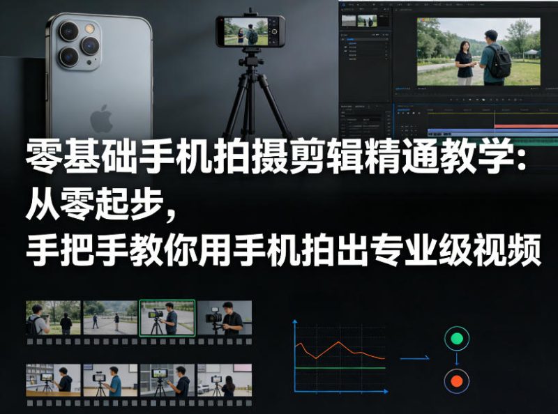 零基础手机拍摄剪辑精通教学：从零起步，手把手教你用手机拍出专业级视频-西蒙学社