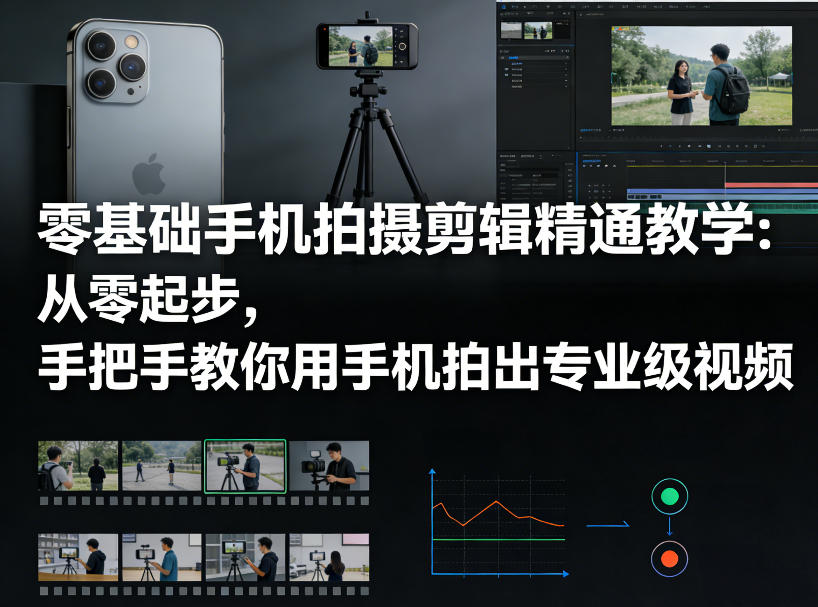 零基础手机拍摄剪辑精通教学：从零起步，手把手教你用手机拍出专业级视频-西蒙学社