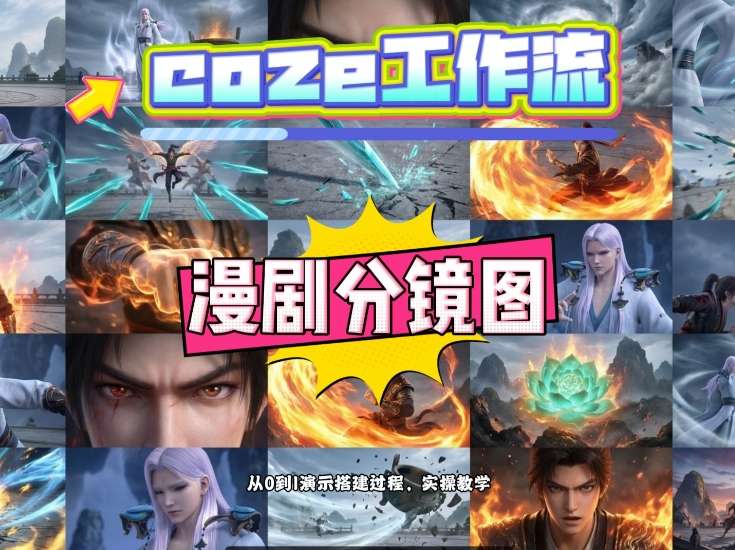 2分钟用Coze工作流速成25宫格动漫分镜图零基础实操演示-西蒙学社