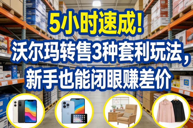 沃尔玛转售套利新手5小时速成3种玩法轻松赚差价-西蒙学社