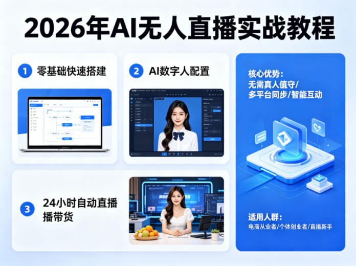 2026年AI无人直播实战教程,零基础也能快速搭建AI数字人无人直播间,实现24小时自动直播带货-西蒙学社