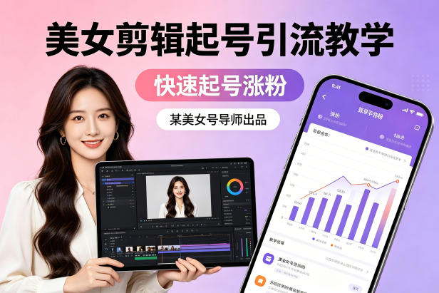 某美女号导师出品:美女剪辑起号引流教学,快速起号涨粉-西蒙学社