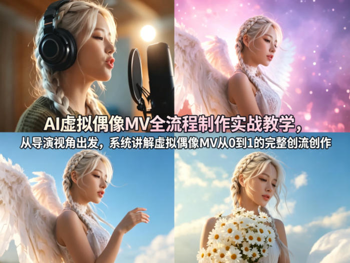 AI虚拟偶像MV全流程制作实战教学,从导演视角出发,系统讲解虚拟偶像MV从0到1的完整创作流程-西蒙学社