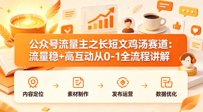 公众号流量主之长短文鸡汤赛道，流量稳+高互动，从0-1全流程讲解-西蒙学社