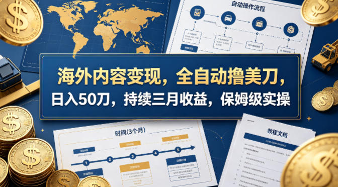 海外内容变现，全自动撸美刀，日入50刀，持续三月收益，保姆级实操【揭秘】-西蒙学社