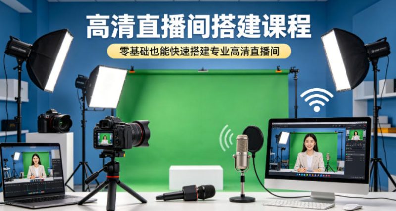 高清直播间搭建课程，零基础也能快速搭建专业高清直播间-西蒙学社
