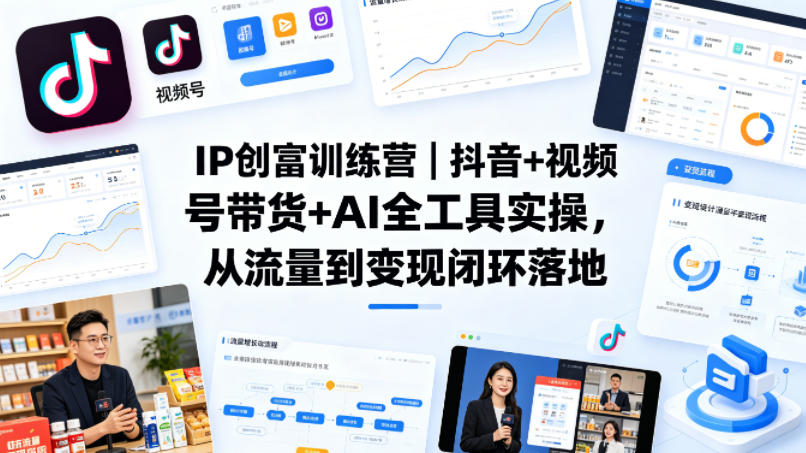 IP创富训练营｜抖音+视频号带货+AI全工具实操，从流量到变现闭环落地-西蒙学社