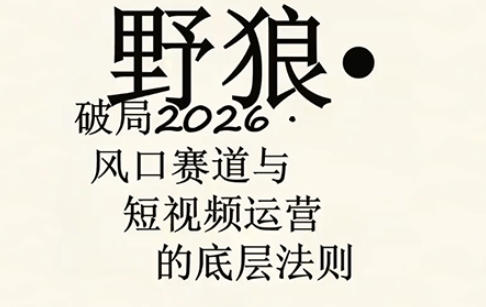 野狼团队·多平台实操运营课，覆盖AI口播、服装、好物、漫剪等热门玩法（更新4月）-西蒙学社