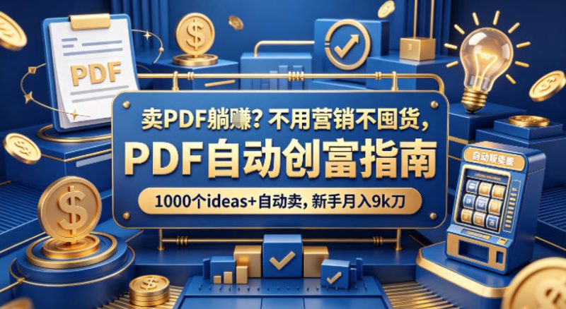 卖PDF躺賺？不用营销不囤货，PDF自动创富指南，1000个ideas+自动卖，新手月入9k刀【原创双语字幕】-西蒙学社