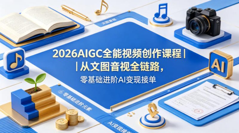 2026AIGC全能视频创作课程｜从文图音视全链路，零基础进阶AI变现接单-西蒙学社