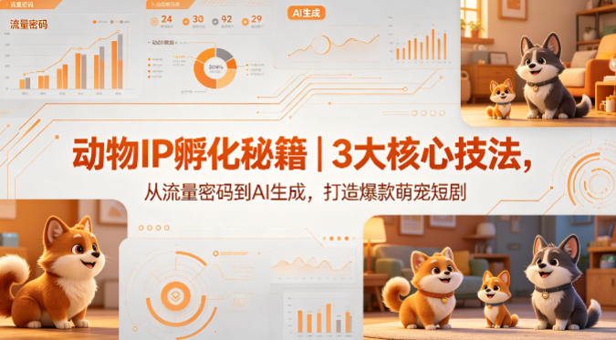 动物IP孵化秘籍｜3大核心技法，从流量密码到AI生成，打造爆款萌宠短剧-西蒙学社