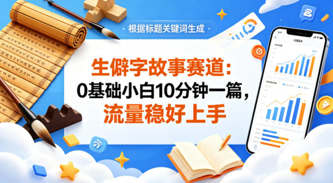 公众号流量主——生僻字故事赛道，流量稳，好上手，0基础小白也能10分钟一篇-西蒙学社
