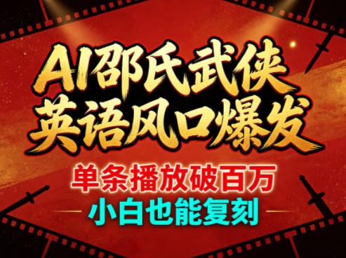 AI邵氏武侠英语风口爆发，单条播放破百万，小白也能复刻-西蒙学社