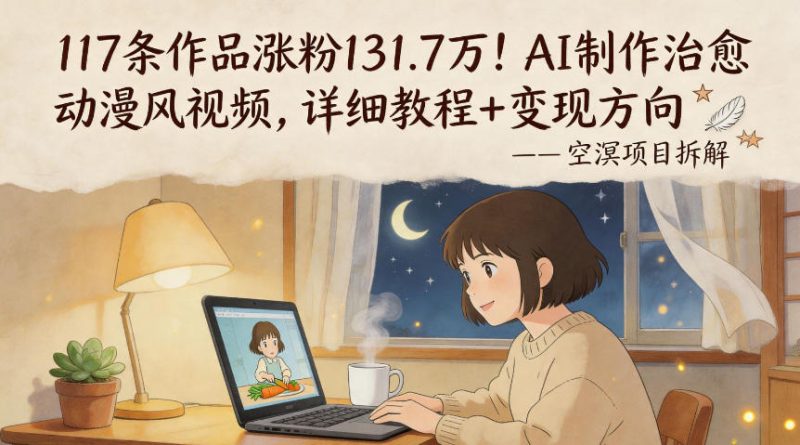 117条作品涨粉131.7W！AI制作治愈动漫风视频，详细教程+变现方向-西蒙学社