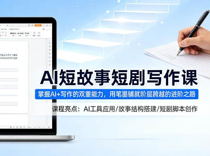 AI短故事短剧写作课，掌握AI+写作的双重能力，用笔墨铺就阶层跨越的进阶之路-西蒙学社